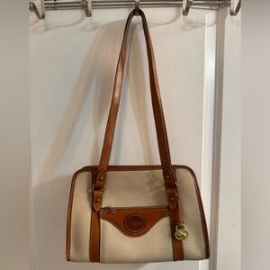 Vintage Dooney & Bourke All Weather Leather Doctor Bag Shoulder Bag Bone Tan